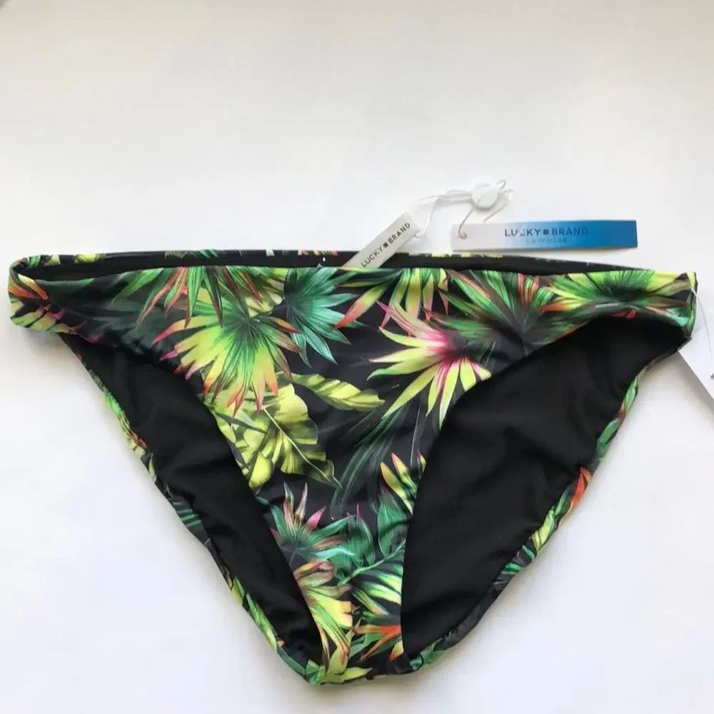 NWT Lucky Brand Tropical Pattern Swim Bottoms Size S